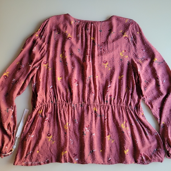 Caslon Womens Floral Clip Dot blouse NWT , Sz XXL - Picture 2 of 9